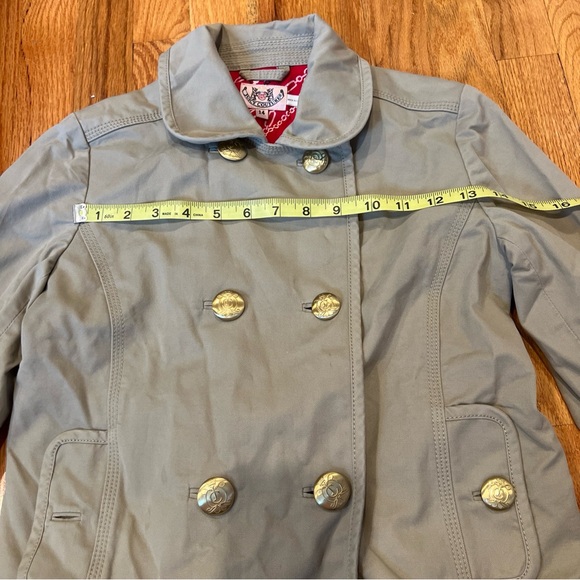 Juicy Couture Khaki Tan Military Jacket Double Button Size  14 Kids - Picture 6 of 11